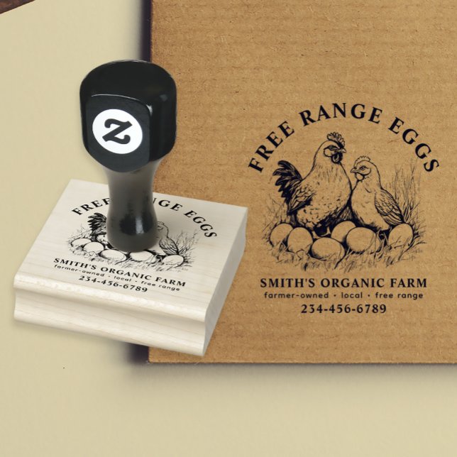 Sello De Caucho Granja de huevos frescos Hen y huevos (Subido por el creador)