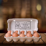 Sello De Caucho Granja de huevos orgánicos Pollo Rústico Vintage R<br><div class="desc">Pollo Rústico Vintage de la granja de la familia de los huevos orgánicos,  dibujado a mano por mí.</div>