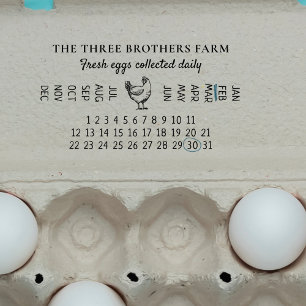 Sello De Caucho Granja de negocios Vintage Egg Laid Date