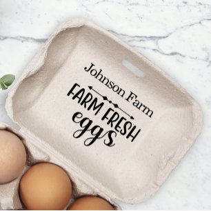 Sello De Caucho Granja de pollo con huevo fresco Cartón Añadir nom