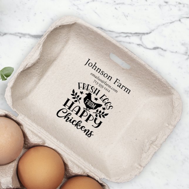 Sello De Caucho Granja de pollo con huevo fresco Cartón Añadir nom (Subido por el creador)