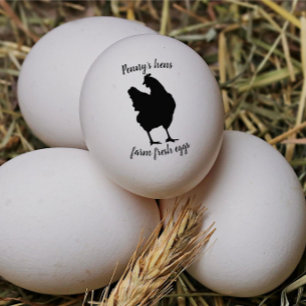 Sello De Caucho Granja de pollo con huevos frescos con su nombre
