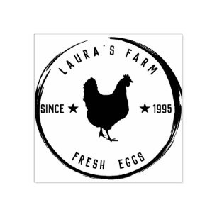 Sello De Caucho Granja de pollo de época Carro de huevos frescos p