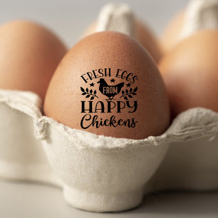 Sello De Caucho Granja de pollo dulce Huevo floral fresco