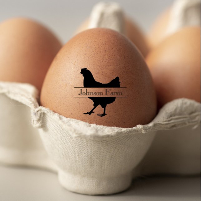 Sello De Caucho Granja de pollo dulce Huevo floral fresco (Subido por el creador)