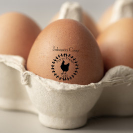 Sello De Caucho Granja de pollo dulce Huevo floral fresco