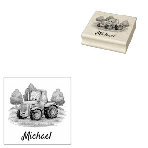 Sello De Caucho Granja de tractores personalizada