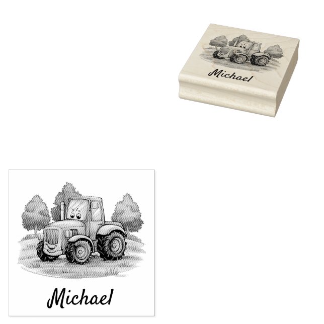 Sello De Caucho Granja de tractores personalizada (Sellado)