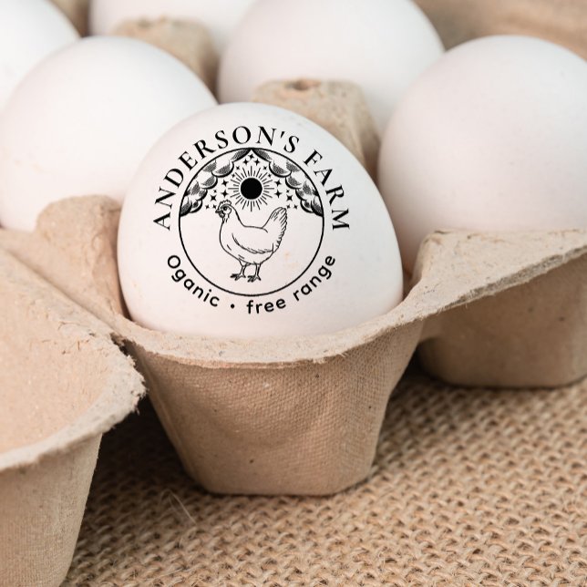 Sello De Caucho Granja editable de la familia de huevos frescos de (Subido por el creador)