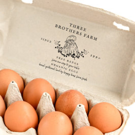 Sello De Caucho Granja familiar Personalizado de cartón de huevos 