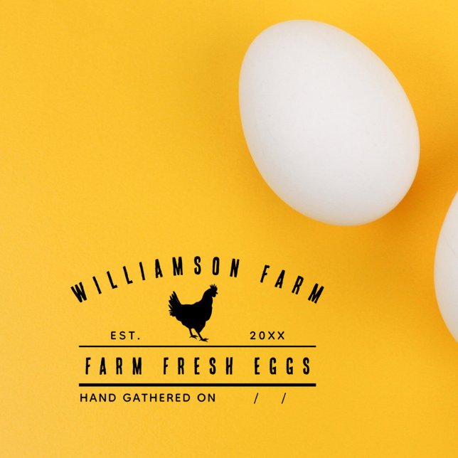 Sello De Caucho Granja familiar rústica personalizada de cartón de (Personalized Egg Carton Rustic Family Farm Rubber Stamp)