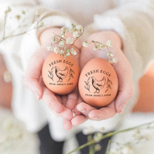 Sello De Caucho Granja Fresca Huevos Estampilla Pollo Hen Para Los
