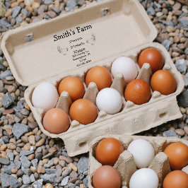 Sello De Caucho Granja Fresca Huevos Pollos Estampado de caucho