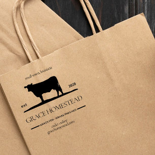 Sello De Caucho Granja Fresh Beef Grass Finalizada Mercado Añadir 