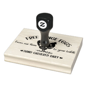 Sello De Caucho Granja Huevos Frescos Huevos Gratuitos Huevos Esta