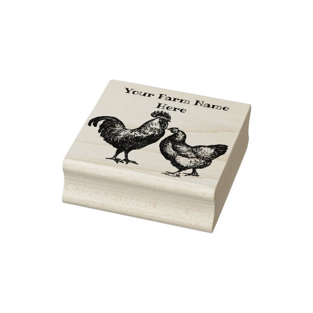 Sello De Caucho Granja personalizada de gallos y gallina (Sello)