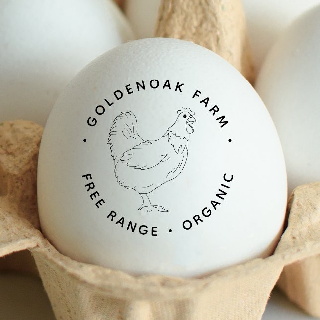 Sello De Caucho Granja personalizada de huevo de pollo dibujada a  (Subido por el creador)
