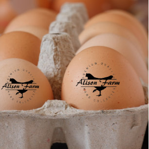 Sello De Caucho Granja personalizada Fresh Hen Name Egg Love
