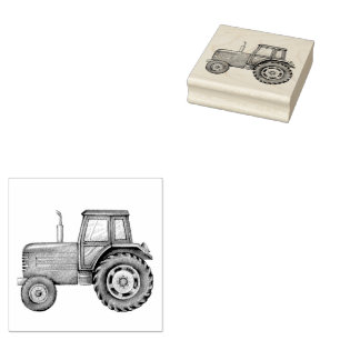 Sello De Caucho Granja Tractor