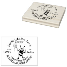 Sello De Caucho Granjero de miel de abeja personalizado