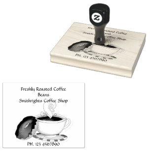 Sello De Caucho Granos de café recién tostados