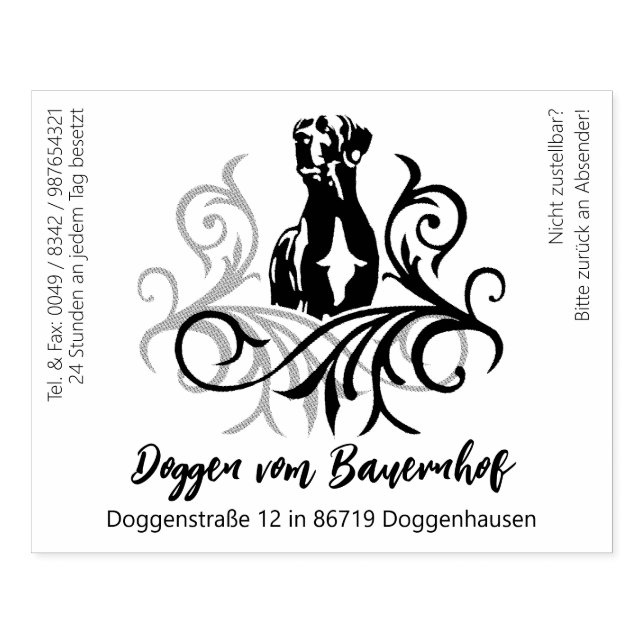 Sello De Caucho Great Dane Big  (Impresión)