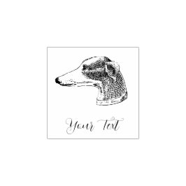 Sello De Caucho Greyhound Head Etching Personalizado