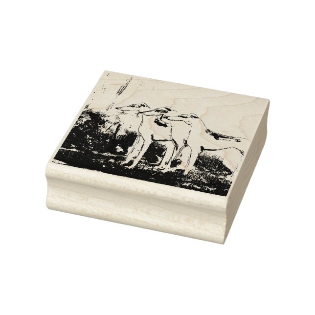 Sello De Caucho Greyhounds Art Deco (Sello)