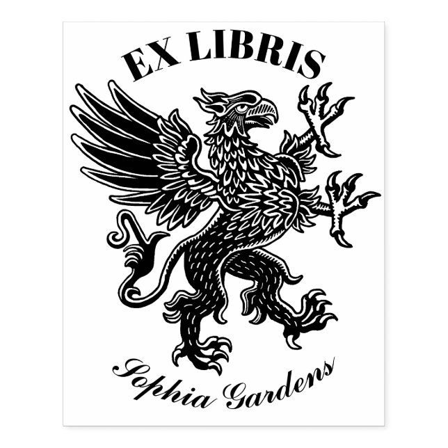 Sello De Caucho Griffin Ex Libris (Impresión)