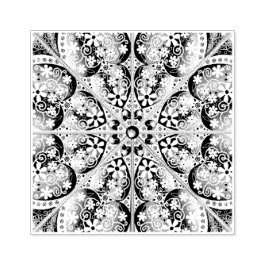 Sello De Caucho Gris claro de encaje cerámico y copo de nieve