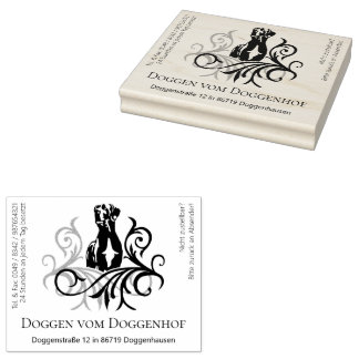 Sello De Caucho Großer Doggen Stempel viel Text