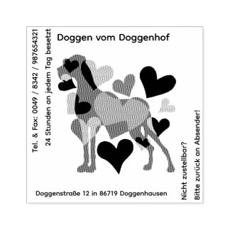 Sello De Caucho Großer Doggen Stempel viel Text