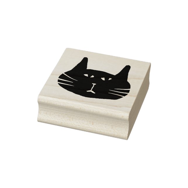 Sello De Caucho Grumpy black cat stamp (Sello)
