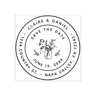 Sello De Caucho Guardar la fecha de la dirección de devolución de 