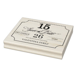 Sello De Caucho Guardar la fecha en idioma inglés para Quinceanera