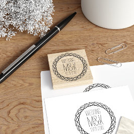 Sello De Caucho Guardar la marca de goma del Boda Wreath DIY