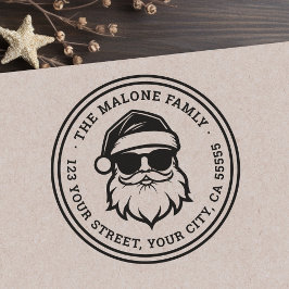 Sello De Caucho Guay Santa en gafas de sol Navidades dirección de