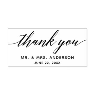 Sello De Caucho Guión de caligrafía moderna Gracias Boda