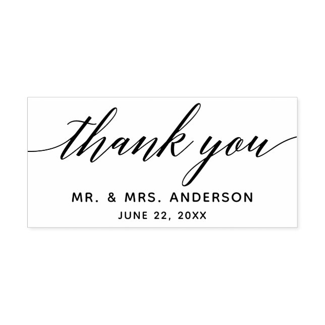 Sello De Caucho Guión de caligrafía moderna Gracias Boda (Impresión)