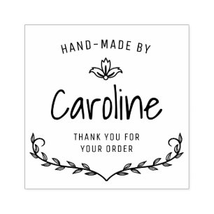 Sello De Caucho guión floral de corona hecha a mano