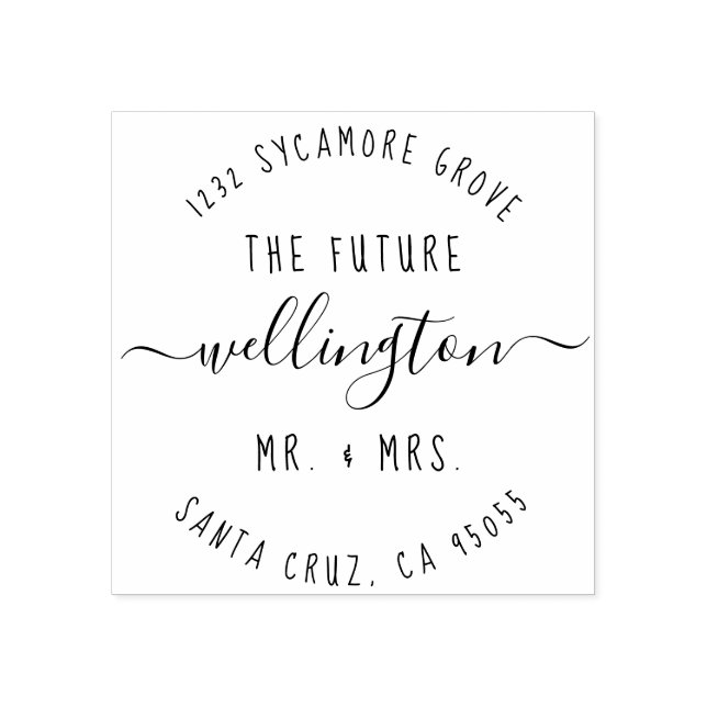 Sello De Caucho Guión moderno "The Future Mr & Mrs" (Impresión)