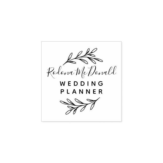 Sello De Caucho Guión Profesional Modern Greenery (Impresión)