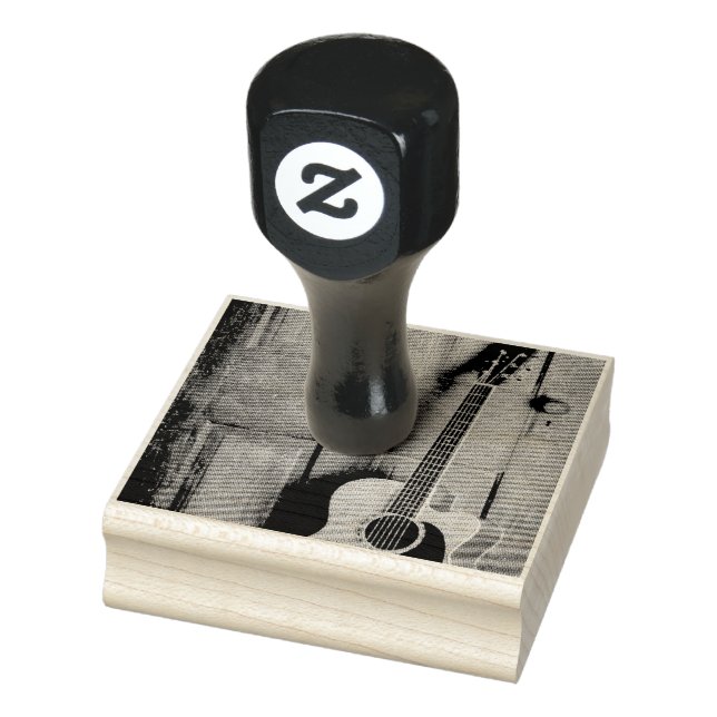 Sello De Caucho Guitarra hermosa (Sello)