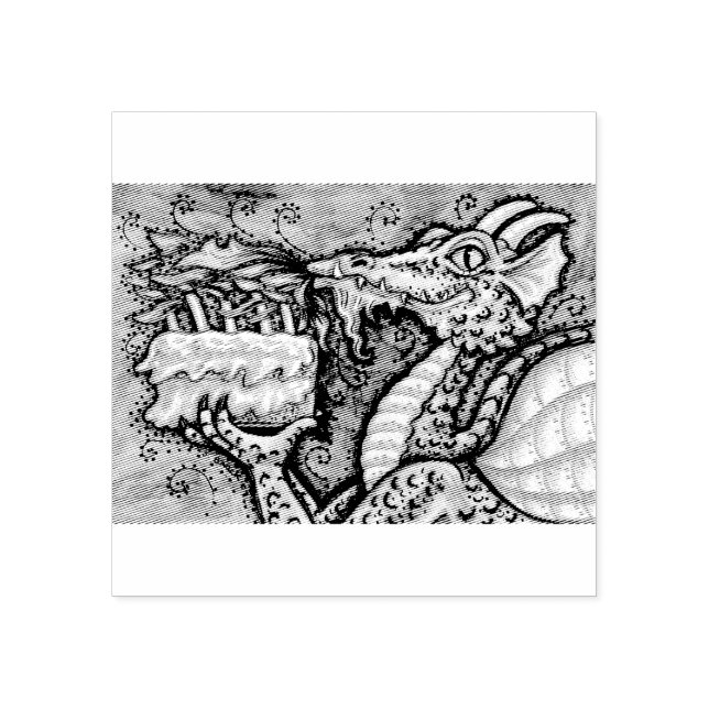SELLO DE CAUCHO HACER UN DRAGÓN DESEABLE, FANTASY RUBBER STAMP (Impresión)