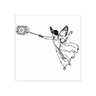 Sello De Caucho Hada con varita mágica