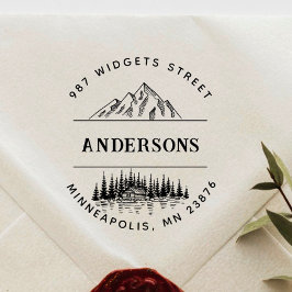 Sello De Caucho Haga de su paisaje rústico de bosques de montaña