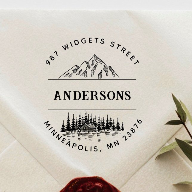 Sello De Caucho Haga de su paisaje rústico de bosques de montaña (Subido por el creador)