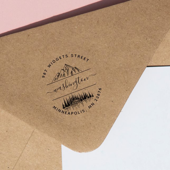 Sello De Caucho Haga su propio paisaje rústico de bosques montaños (Subido por el creador)