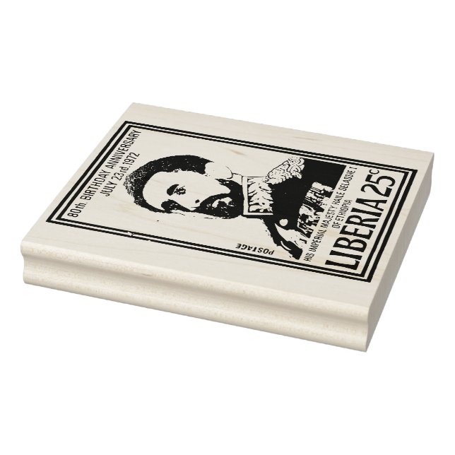 Sello De Caucho Haile Selassie I Jah Rastafari Wood Art Stamp (Sello)