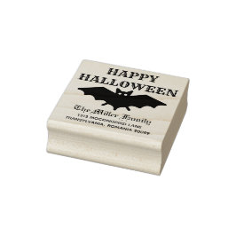 Sello De Caucho Halloween Bat Crazy Nombre personalizado